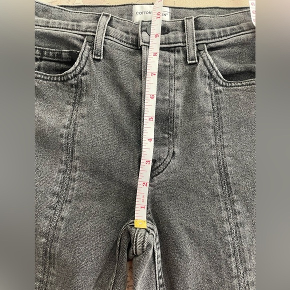 Cotton Citizen Vickie High-rise Split Front Hem Jeans Grey Black Denim Size 27 - Picture 11 of 14
